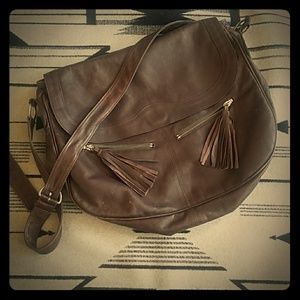 Paul & Joe Leather Messenger Laptop Bag or Purse